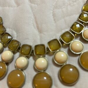 Elegant Gold and Cream Statement Necklace